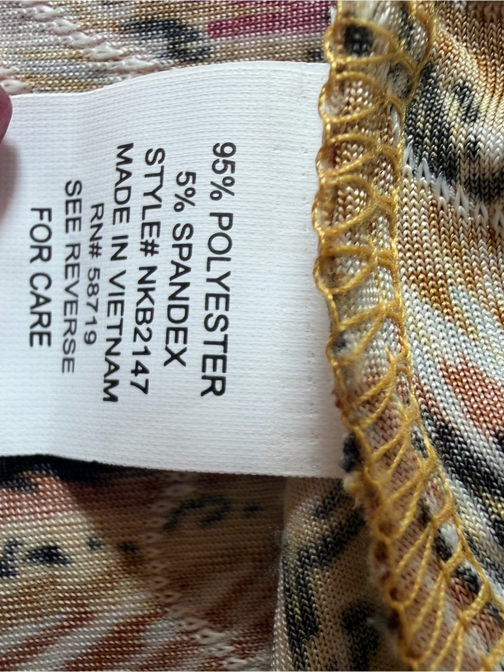 NY Collection Mustard Multi-Pattern Button Henley Top Large - Picture 8 of 9